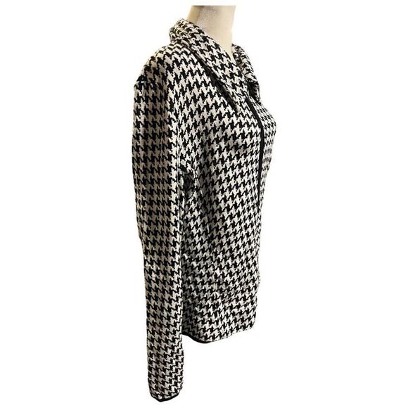 Kate Hill houndstooth full zip up cardigan jacket size Large - Picture 3 of 8